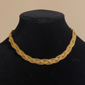 Elegant Gold Tone Braided Necklace